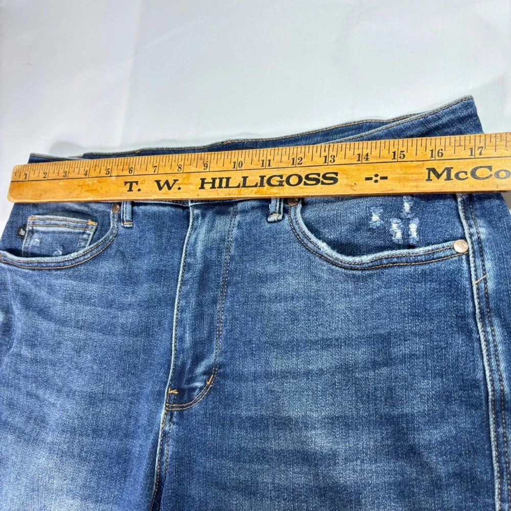 Judy Blue 1XL High Waist Tummy Control Long Shorts Dark Wash Stretch Denim Plus